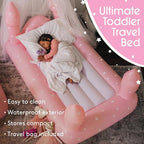 FUNBOY Kids Pink Castle Sleepover Travel Bed & Air Mattress. Perfect for Sleepovers. Includes Carrying Storage Bag, Twin