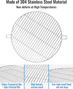 Fire Pit Accessory Kit Fit for Solo Stove Bonfire 19.5'' Fire Pit, Stainless Steel Fire Pit Stand and Grill Cooking Grate with Handle, Round Cooking Grill Grate for Outdoor BBQ Campfire Picnic Party