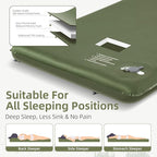 Memory Sleeping Pad, 3.1" Ultra-Thick Foam Sleeping Mats for Camping, Easy Inflate&Deflate,9.5 R-Value Insulated Camping Mattress Pad with Pillow, for Car Travel Tent