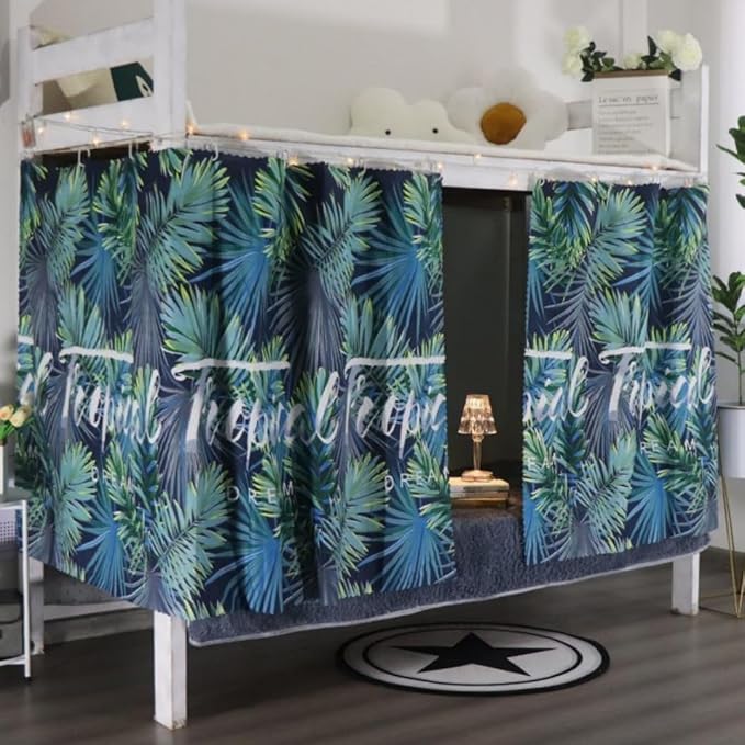 Dorm Bottom Bunk Bed Curtains Privacy Curtains 350g Dustproof Breathable Single Bed Blackout Curtains Panels Privacy Underbed Loft Bed Canopy Tent Curtain Shading Drapes for Dorm College Home 2 panels