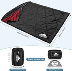 AGEMORE Cotton Flannel Double Sleeping Bag with Fleece Lined Hood, Waterproof Queen Size 2 Person Sleeping Bag for Adults Cold Weather Camping Backpacking or Hiking, 3-4season