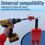 43416 Red Anchor Install Adapter Compatible with Eskimo and All Ice Anchor Drills, Ice Anchor Installation Tool Accessories for Ice Fishing Shelters Tent