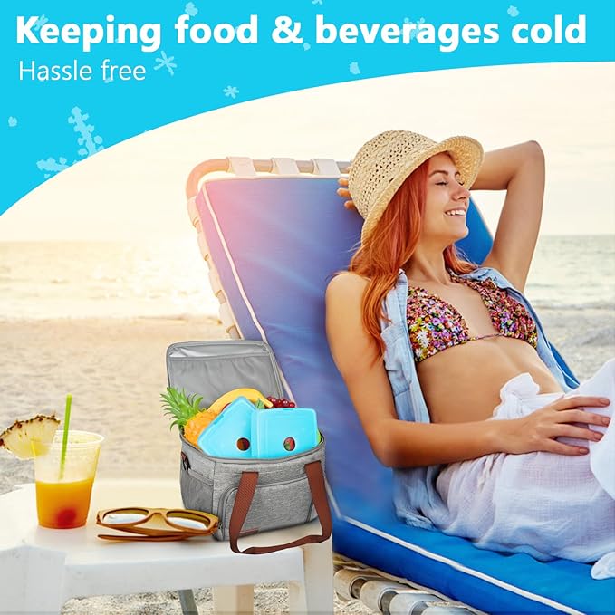 MIYCOO Ice Packs for Lunch Boxes & Lunch Bag - Quick Freeze Ice Pack Space Saving Freezer Packs - Reusable Slim Original Cool Pack - Cooler Accessories for Beach, Camping and Fishing