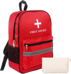 Pet First Aid Backpack Empty with Portable Bag for Pet First Aid Kits, Home Outdoor Travel Camping Emergency Supplies Storage (Red,White)