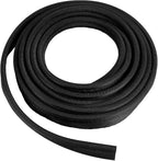 BENECREAT 5.5 Yards Black Awning Rail Piping, 8mm Double Flap Awning Tent Piping Insert with Solid PVC Core for Rv, Tarps, Camping Tent Accessories