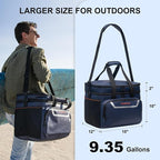 EVERFUN Small Cooler Bag 24 Can Insulated Lunch Box Double Deck Soft Leak-Proof Waterproof Collapsible Ice Chest for Men Women Work Travel Car Trip Picnic Beach