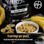 Ready Hour Banana Chips Case Pack – Emergency Snacks, Dehydrated Fruit, Long-Term Storage, Crunchy Banana, Survival Food, Prepper Pantry, Bulk Shelf-Stable Fruit– 48 Servings (6 Pouches)