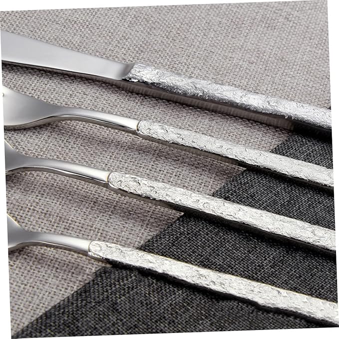 1 Set Household Heavy Mirror Dinnerware Dishwasher Tableware Dinner Forks Outdoor Spoon Kitchen Knives Safe Cutter Travel Duty Serving Stainless Home Knife Steak for Kit Camping Kitchenware