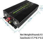 3000W Pure Sine Wave Power Inverter Converter 24V DC to 120V AC 60HZ Off Grid with LCD Display for RV Camping Home Solar