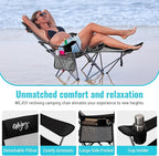 #WEJOY 2-in-1 Reclining Camping Chair with Footrest for Adults Folding Lounge Chair with Adjustable Backrest Lightweight Camping Chairs Heavy Duty Camp Chairs for Outdoor