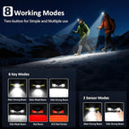 LHKNL Headlamp Rechargeable, Lumen Super Bright Motion Sensor Head Lamp Flashlight, Waterproof LED Headlight with White Red Light, 8 Mode Head Lights for Camping Cycling Running Fishing-4 Packs