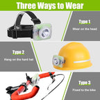 Mode Lamp-40A Rechargeable Hard Hat Miner Light, IP68 Waterproof LED Mining Headlamp, High Brightness Cap Lamp for Underground Mining, Riding, Construction & Outdoor Activities