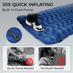 KingCamp Sleeping Pad for Camping, Ultralight Connectable Inflatable Sleeping Pad Camping Mattress with 6.3" Built-in Pillow & Foot Pump for Backpacking Hiking Tent Cot
