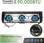 Red Mountain Valley Three Burner Outdoor Portable Camping Gas Stove with Removable Legs, Portable Bag and Windshield, Camping Stove Propane for Cooking, CSA Certified, Outdoor Propane Burner