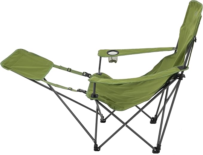 ALPS Mountaineering Escape Lounge Camping Chairs for Adults with Footrest and Adjustable Armrests, Sturdy Steel Frame, Compact Foldable Design, and Carry Bag