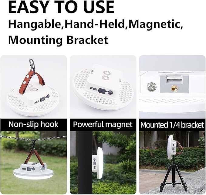 Camping Lantern 18800mAh Rechargeable Battery, 60W Ultra Bright LED Hanging Light with 3 Modes, Waterproof Portable Tent Lighting for Outdoor Emergency & Hiking