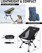 WildCall Lightweight Folding Camping Chair Compact Beach Chair with Anti-Sinking Large Feet