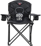 SUNNYFEEL XXL Oversized Camping Chair Heavy Duty 800 LBS for Big Tall People Padded Portable Folding Quad Lawn Chairs with Armrest Cup Holder & Pocket for Outdoor/Travel/Picnic/Camp/Sports