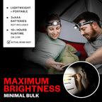 LED Headlamp 2-pack Battery Powered (AAA) (Batteries Not Included) | Head Lamp for Running Hunting Camping Fishing Hiking with Red Light and Adjustable Headband - Bright Forehead Headlamp 7 Modes