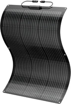 BougeRV Arch 100 Watt Fiberglass Flexible Solar Panel 23% High-Efficiency, 270° Lightweight Portable Bendable 12 Volts 10BB Mono Cell for RV Camping Home Boat Marine Curve Surface Black