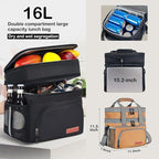 Tactical Lunch Box for Men & Women – Expandable 16L Double Deck Insulated Cooler Bag for Work, Construction & 12-Hour Shifts – Heavy Duty Leakproof Large Meal Prep Tote with Shoulder Strap