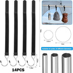 14PCS Ice Fishing Shelter Tent Hooks with Storage Box,Heavy Duty Ice Fishing Accessories and Equipment Gifts Must Haves for House Outdoor Camping Hunting