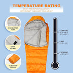 Northroad Mummy Sleeping Bag 14-59 ℉, 3-4 Season Warm & Cool Weather, Summer Spring Fall Lightweight Washable Sleeping Bag for Outdoor Camping Hiking Travel Hunting