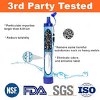 Personal Straw Water Filter, Emergency Preparedness Portable Water Filtration for Hiking Camping Fishing Hunting Outdoor Adventures Backpacking, 2.8mm Screw Bottom, Water Purifier Survival Gear