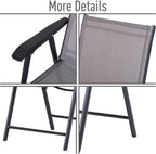 Folding Camping Chairs Set of 4, Portable Outdoor Chairs with Armrests - Heavy Duty Steel Frame, Breathable Mesh, Easy Carry for Camping, Fishing, Concerts