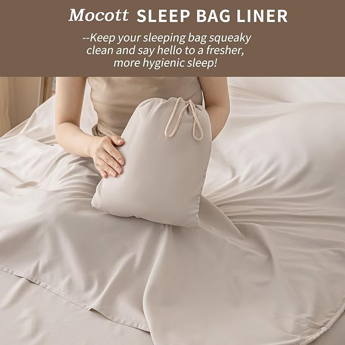 Sleeping Bag Liner Ultralight Sleep Sack Travel Sheets for Adults Liners, Lightweight Double Camping Inner Hostel Fresh Back Hiking Bed