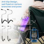 4Pcs Camping Lantern Hooks, Adjustable Backpack Hooks for Tent Lights, Tent Hooks for Outdoor Lights, Camping Light Hook, Grill, Hiking