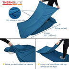 BROWINT Thermolite Sleeping Bag Liner with Zippers for Cold Weather, Lightweight Mummy with Hood & Rectangular Sleep Sack for Adult, Adds Warmth, Thermal Travel Liner, All Season