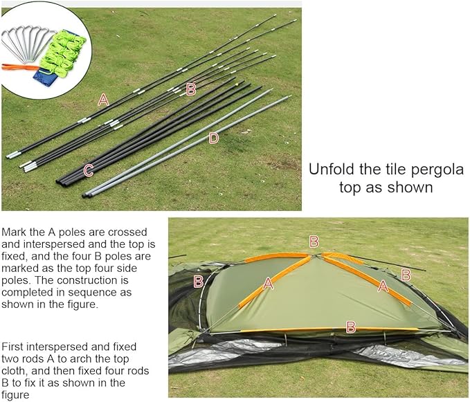3.6x3.6m Large Tent,Waterproof Windproof Family Tent,Portable Camping Tent 6/10 Person Tent for Picnic Hiking & Traveling,Outdoor Dome Tent