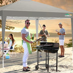 COBIZI 10x10 Pop Up Canopy Tent Without Sidewall, UPF 50+ Waterproof Outdoor Canopy, Instant Tent Portable Canopies Gazebo for Commercial Sun Shade Party Backyard with 4 Sandbags(Gray)