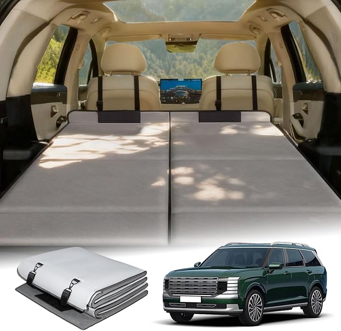 Car Bed for 2025-2026 Hyundai Palisade, Foldable Non-Inflatable Memory Foam Camping Mattress, Thickened Trunk Sleeping Pad, Air Mattress Upgrade for Camping & Travel Essentials, With Storage Bag