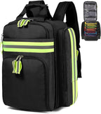 Gatycallaty First Aid Backpack - Medical Evacuation Bag - Red Emergency Lifeguard Bag for Ems Emt First Responders (Black)