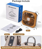 Odoland Portable Camping Fan with LED Lantern, 40H Rechargeable Battery Operated Quiet Tent Fan with Hanging Hook for RV Car Beach Outdoor Hurricane Emergency Outages