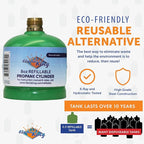 Flame King 1/2LB Propane Tank, Refillable and Empty Cylinder for Small Propane Lamps, Lanterns and Camp Stoves