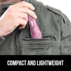 GORILLA GRIP Powerful LED 750 FT Water Resistant 5 Adjustable Mode Tactical Flashlight, High Lumens Ultra Bright Battery Life Zoom Flashlights, Small Camping Car Mini Flash Light Accessories, Pink