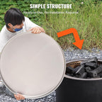 VEVOR Fire Pit Cover Lid, Compatible with The Solo Stove Bonfire 27" Portable Firepit Spark Screen,Stainless Steel Metal Cover, Wood Burning and Camping Stove Accessory, for Outdoor Patio Backyard