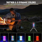 Wurkkos CL01 Camping Lantern Rechargeable, 550LM Camping Light with Magnet Base, RGB Light, Stepless Dimming, Up to 300H Runtime, Led Lantern for Power Outages, Hurricane, Camping, Red, Best Gift