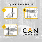 GameMaker Open Fire Cooking Grill – Portable Campfire Grill for Open Flame Cooking, Firepits, Outdoor Fire Rings & Camping – Heavy-Duty, Easy Setup & Adjustable Height