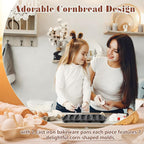 1 Pc Cast Iron Corn stick Pan Corn Bread Molds with 7 Corncob Sticks Cornbread Loaf Cakes Corndog Baking Compatible with Oven, Stovetop, Grill, and Campfires