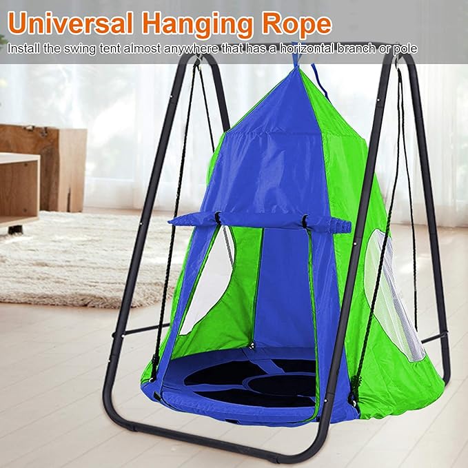 Hanging Tree Swing Tent Waterproof Backyard Hammock Chair Max Capacity 600lbs Detachable Play Tent Swing Play House Castle Nest Pod Indoor Outdoor Bedroom Ceiling Hanging Tent Camping Tree House