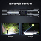 Cinlinso Flashlight High Lumens Rechargeable 2 Pack, 990000 Lumen Super Bright Led Flashlights with 7 Light Modes, IPX6 Waterproof, Powerful Handheld Flash Light for Camping Home Emergencies