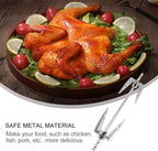 Rotisserie Meat Forks Air Fryer Fork Grill Spit Rod Stainless Steel Roast Chicken for Home Picnic BBQ Camping