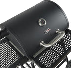 Grill Boss 23 Inch Charcoal Barrel Grill with Adjustable Grate, Large Cooking Area, Black
