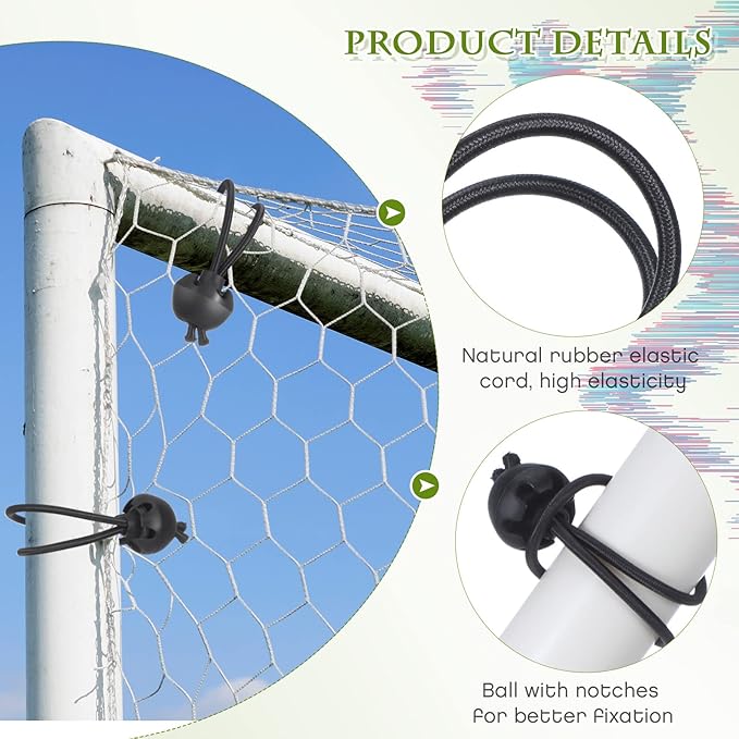 Shappy 20 Pcs 5.9 Inch Soccer Bungee Cords with Ball Elastic Cord Straps Tarp with Balls Sports Replacement Soccer Rebounder Goal Bungee Canopy Shock Cords for Ball Training Goal Camping Tent Net Door