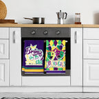 Zubebe 6 Pieces Mardi Gras Kitchen Towels 18 x 28 Inches Print Dish Farmhouse Towel Happy Mardi Gras Hand Towels for Carnival Cooking Baking Home Cleaning Wipes