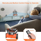 Rechargeable Camping Fan with LED Lantern, 20000mAh Auto-Oscillating Battery Operated with Remote/Hook/Timer, 8” Portable Fan for Picnic, Fishing,Tent, RV, Power Outages, Hurricane(Orange)